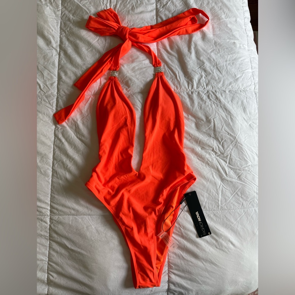 Fashion Nova Watching The Wave Strappy One Piece Swimsuit